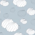 Vector background with contour zephir. Seamless pattern