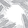 Vector background with corn. Sketch illustration