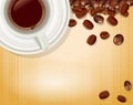 Vector background with a cup of coffee