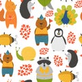 Vector background with cute animals