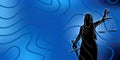 Vector background design and silhouette of the lady justice, Iustitia justitia Roman goddess of Justice