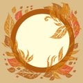 Vector background with frame with Autumn Leafs