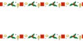 Vector background, frame, border of colorful festive xmas symbols. Bright horizontal top and bottom edging for Christmas Royalty Free Stock Photo