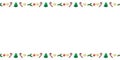 Vector background, frame, border of festive Christmas symbols in doodle flat style. Horizontal top and bottom edging Royalty Free Stock Photo