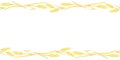 Vector Background, frame made of golden wheat or rye ears in doodle flat style. Horizontal top and bottom edging, border Royalty Free Stock Photo