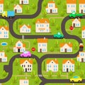 Vector Background. Funny Wallpaper: Small Town