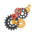 Gears, trundles and cogwheels, machine mechanism. Vector background Royalty Free Stock Photo