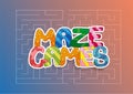 Vector background with gradient and text maze games for cover and banners Royalty Free Stock Photo
