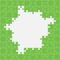 Vector background green piece puzzle frame jigsaw Royalty Free Stock Photo