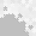 Vector background grey pieces puzzle frame jigsaw Royalty Free Stock Photo