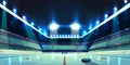 Vector hockey arena, ice rink with puck Royalty Free Stock Photo