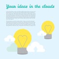 Vector background about ideas in cloud technologies. Royalty Free Stock Photo
