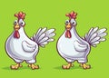 Vector background illustration two funny cartoon roosters