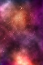 vector background of an infinite space with stars, galaxies, nebulae