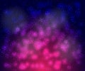 Vector background of an infinite space with stars, galaxies, nebulae. bright oil stains and blots with white dots