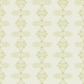 Vector background light gray and mustard delicate ornament retro floral flowers curls seamless pattern wallpaper. Royalty Free Stock Photo