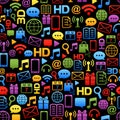 Vector background made from colorful network icons