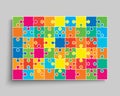 Vector background made pieces puzzle jigsaw, frame Royalty Free Stock Photo