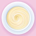 Vector background of mixed cream in a bowl