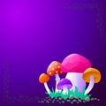 Vector background with mushrooms