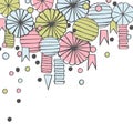 Vector background with paper Pom Poms, balloons and garlands