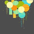 Vector background with paper Pom Poms, lanterns