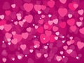Vector background pink and crimson hearts Royalty Free Stock Photo