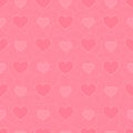 Vector background of pink fishnet hearts.