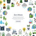 Vector background with place for text and with ecology flat icons