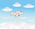 Vector background with plane and sky