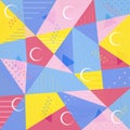 Vector background of a polygonal pattern in the Memphis style.