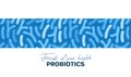 Vector background with probiotics. Bifidobacterium, lactobacillus. Lactic acid bacterium. Microbiome