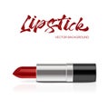 Vector background with red lipstic