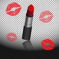 Vector background with red lipstic