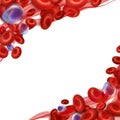 SNn Round frame. Circulation of erythrocytes, leukocytes and platelets in plasma. Vector illustration