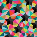 Vector background of repeating geometric stars and triangles. St