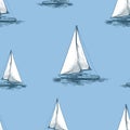 Vector background of of sailing yachts in the sea Royalty Free Stock Photo