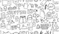 Vector Background Seamless pattern with hand drawn Shopping doodle eps10