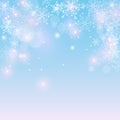 Vector background with snowflakes and copyspace. Royalty Free Stock Photo