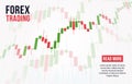 Vector background with stock market candlesticks chart. Forex trading creative design. Royalty Free Stock Photo