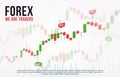 Vector background with stock market candlesticks chart. Forex trading creative design. Candlestick graph illustration for trade Royalty Free Stock Photo