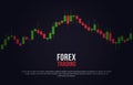 Vector background with stock market candlesticks chart. Forex trading creative design.