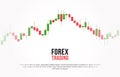 Vector background with stock market candlesticks chart. Forex trading creative design. Royalty Free Stock Photo