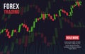 Vector background with stock market candlesticks chart. Forex trading creative design. Royalty Free Stock Photo