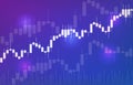 Vector background with stock market candlesticks chart. Forex trading creative design. Royalty Free Stock Photo