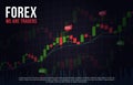 Vector background with stock market candlesticks chart. Forex trading creative design. Royalty Free Stock Photo
