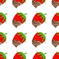 Vector Background with Strawberry in Chocolate Royalty Free Stock Photo