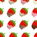 Vector Background with Strawberry in Chocolate Royalty Free Stock Photo