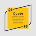 Quote rectangle text with bracket, vector banner