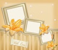 Vector background with three photo frames Royalty Free Stock Photo